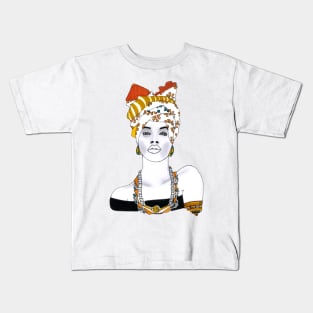 Beautiful Orange African Turban Art Kids T-Shirt